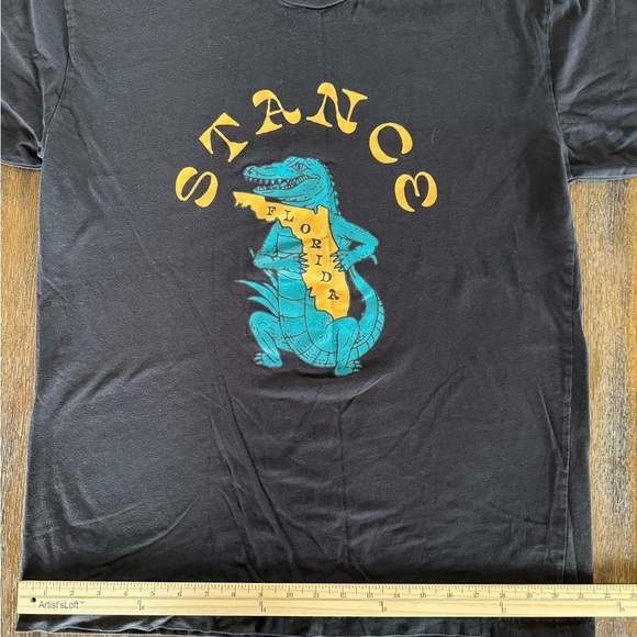 Stance Men’s Black T-Shirt with Blue Alligator/Florida Size XL - Picture 4 of 6
